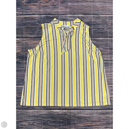 Top Sleeveless By Liz Claiborne In Yellow, Size: 2x