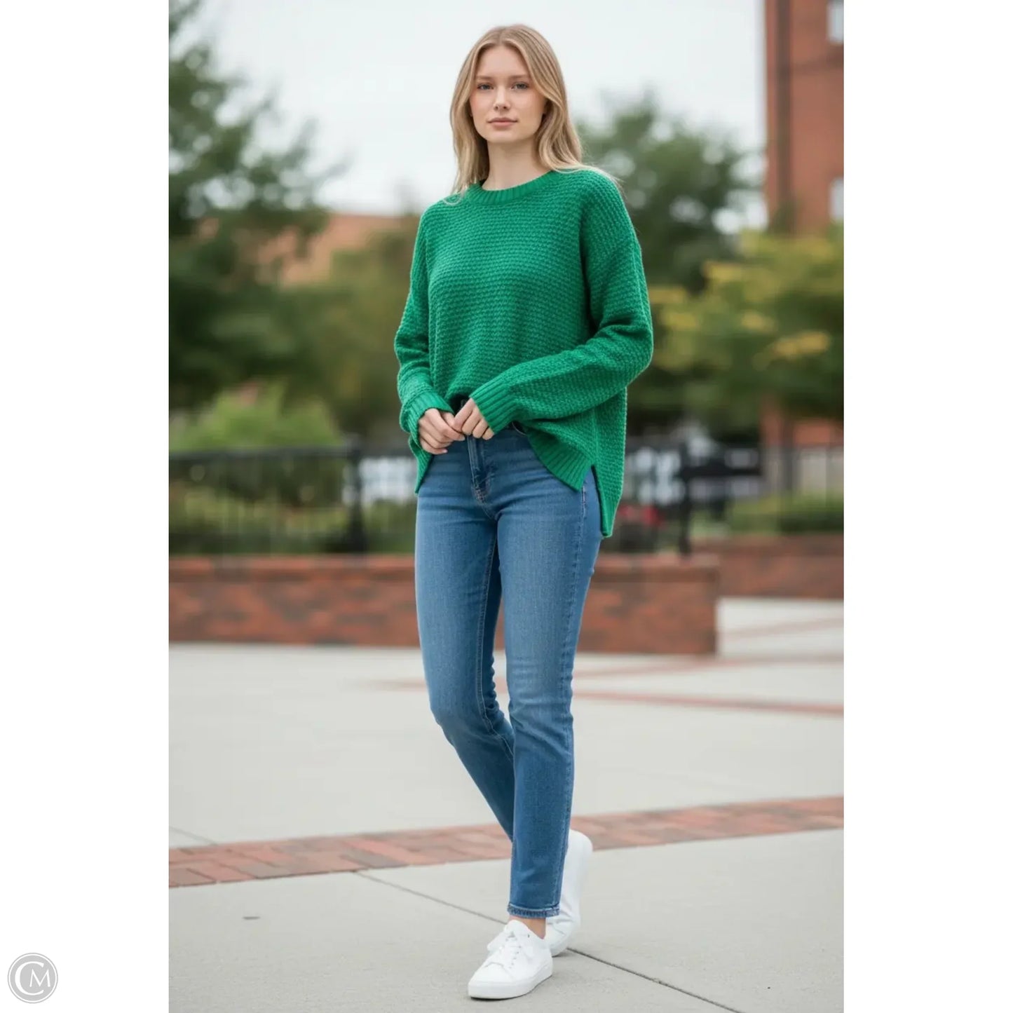 Sweater By Zenana Outfitters In Green, Size: S