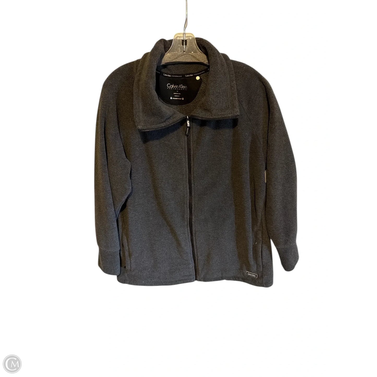 Jacket Fleece By Calvin Klein Performance In Grey, Size: 1x