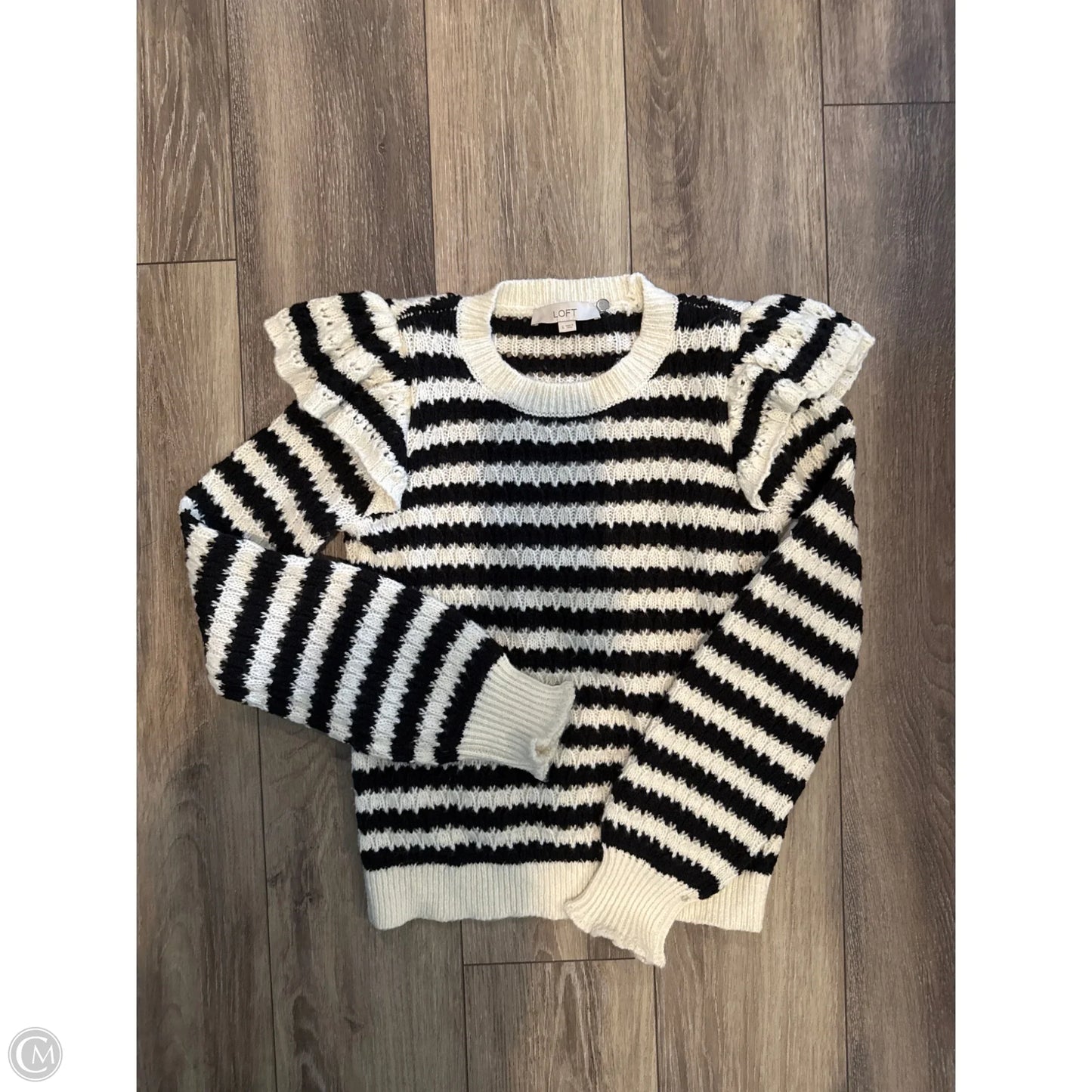 Sweater By Loft In Black & White, Size: S