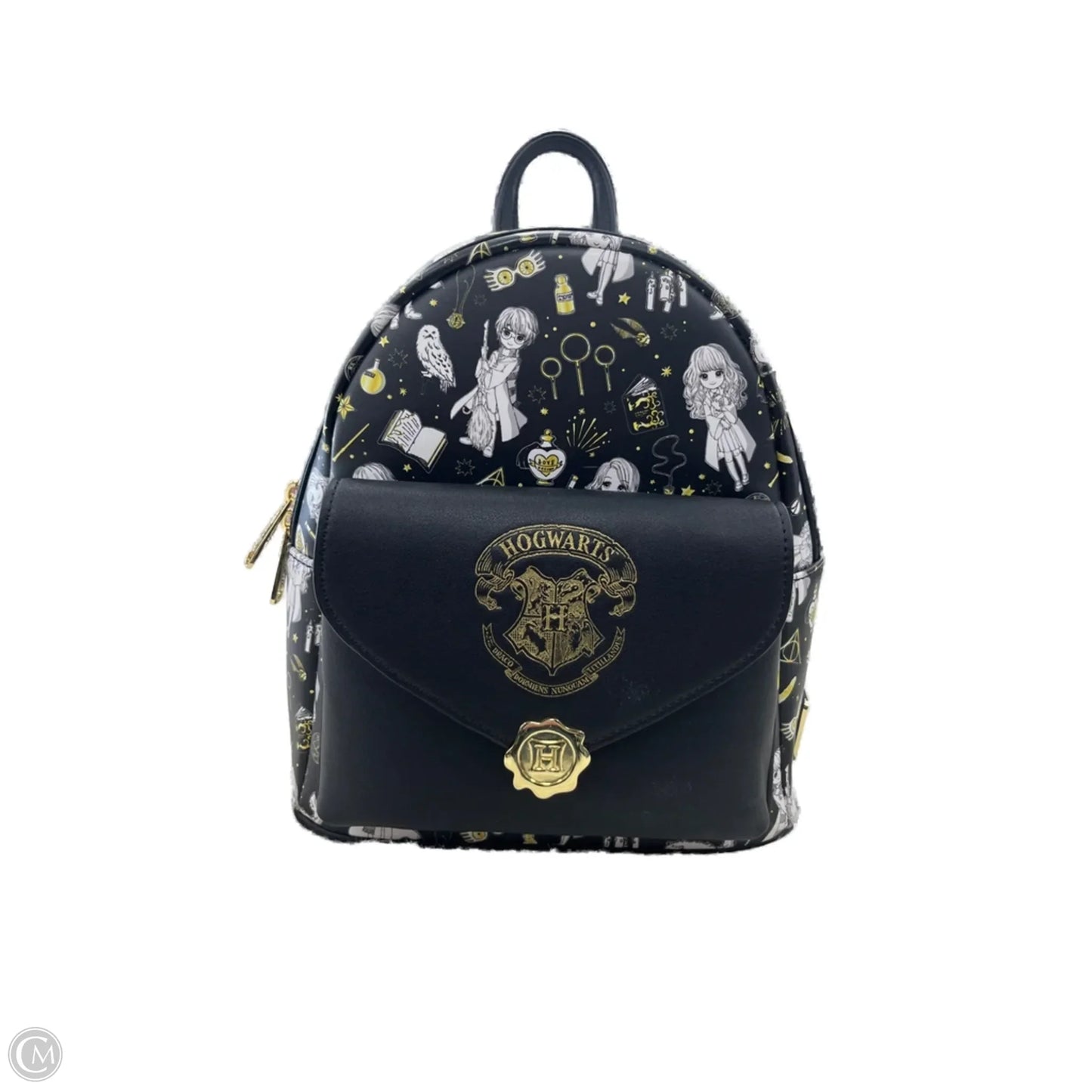 Backpack Leather By Loungefly, Size: Small