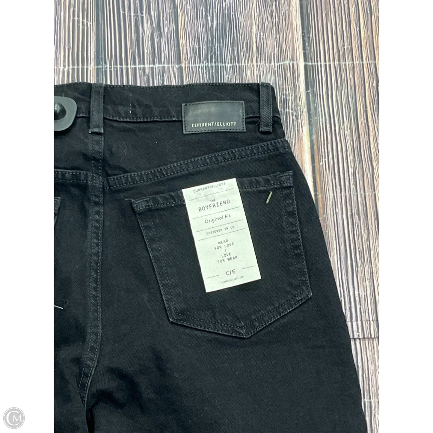 Jeans Boot Cut By Current/elliott In Black Denim, Size: 0