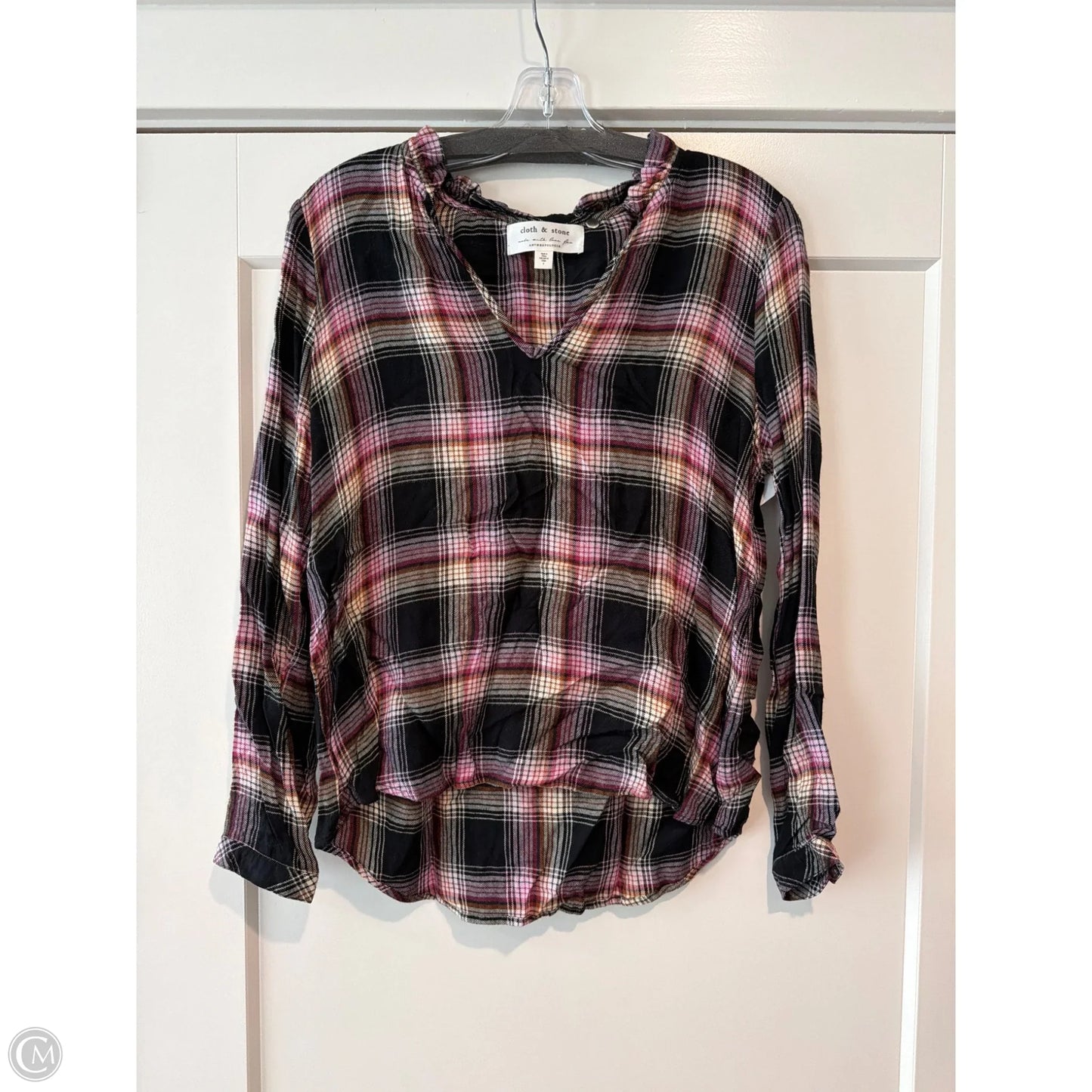 Top Long Sleeve By Cloth & Stone In Black, Size: S