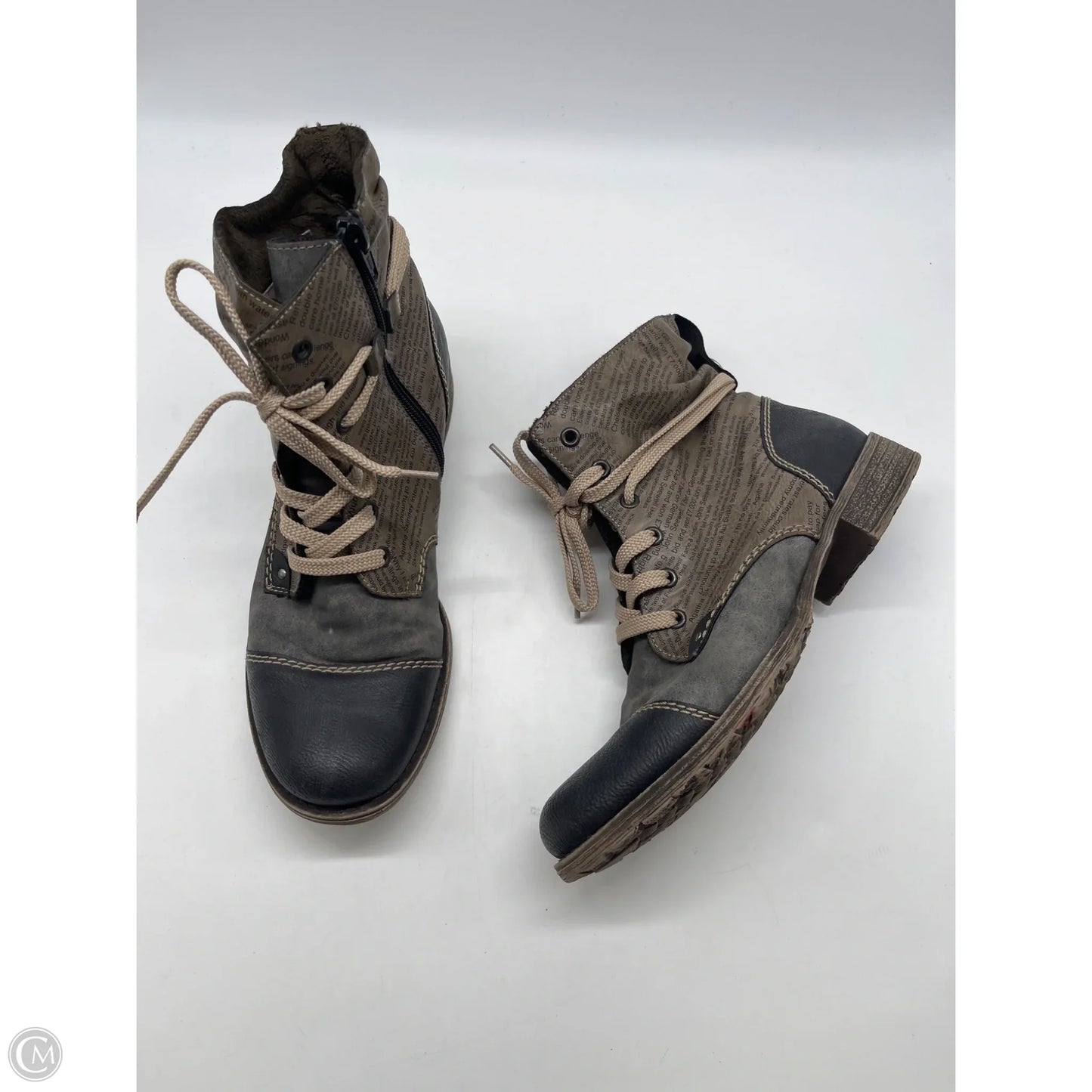 Boots Combat By Riekers In Grey, Size: 9.5