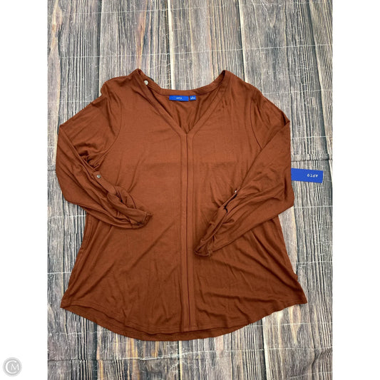 Top 3/4 Sleeve Basic By Apt 9 In Brown, Size: L