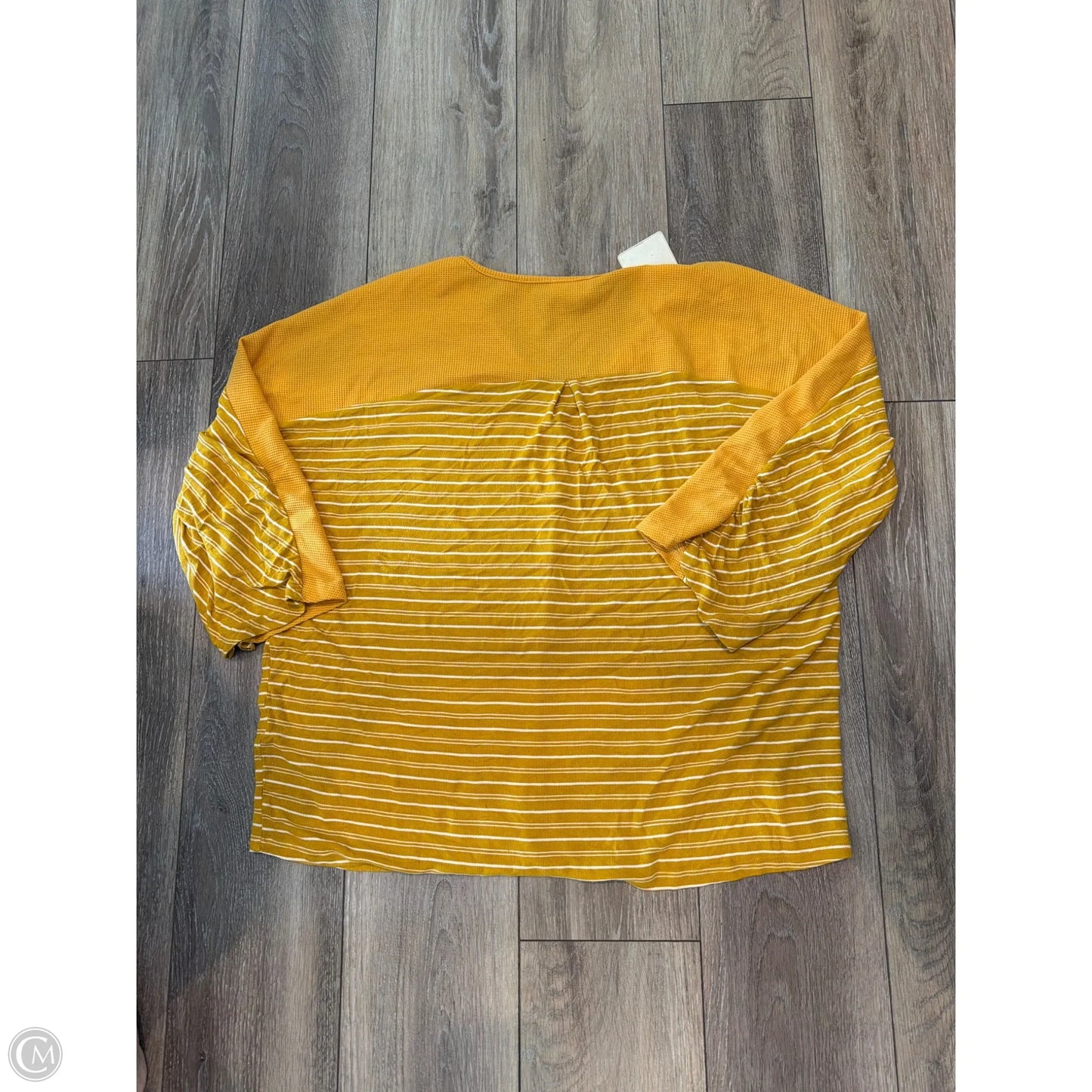 Top 3/4 Sleeve By Suzanne Betro In Yellow, Size: 2x