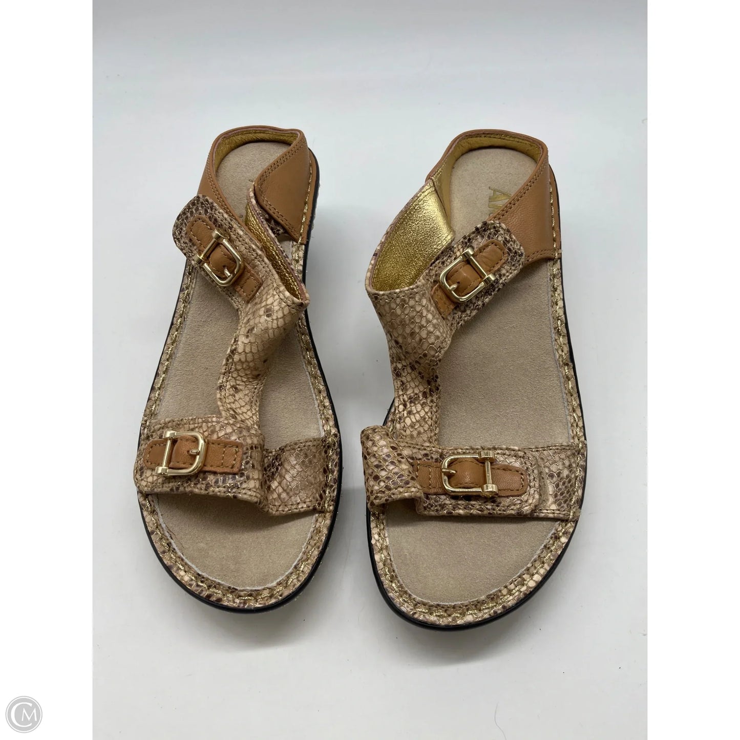Sandals Heels Wedge By Alegria In Gold, Size: 8
