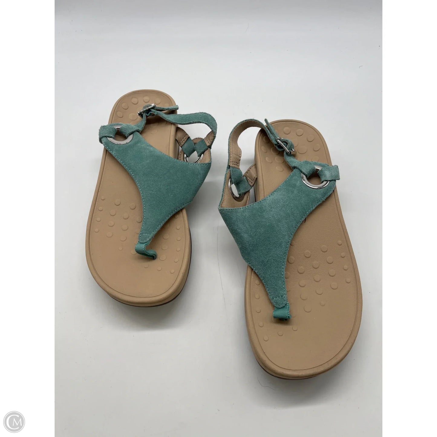 Sandals Heels Platform By Vionic In Teal, Size: 8