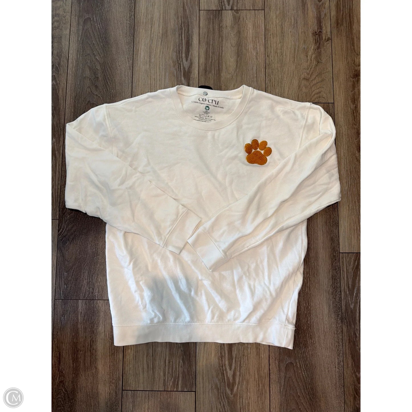 Sweatshirt Crewneck By Clothes Mentor In White, Size: L