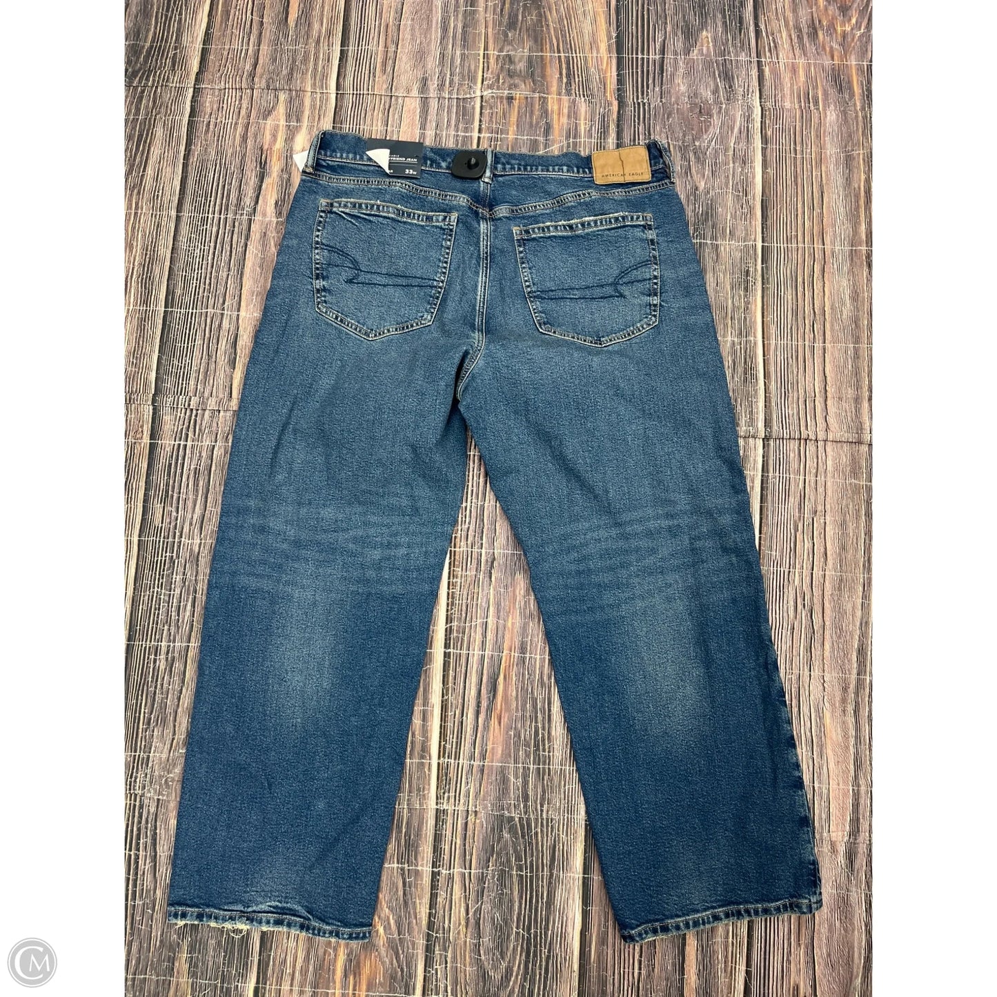 Jeans Boyfriend By American Eagle In Blue Denim, Size: 16