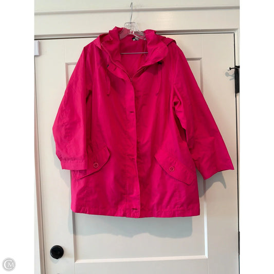 Jacket Windbreaker By Lands End In Plaid Pattern, Size: 1x