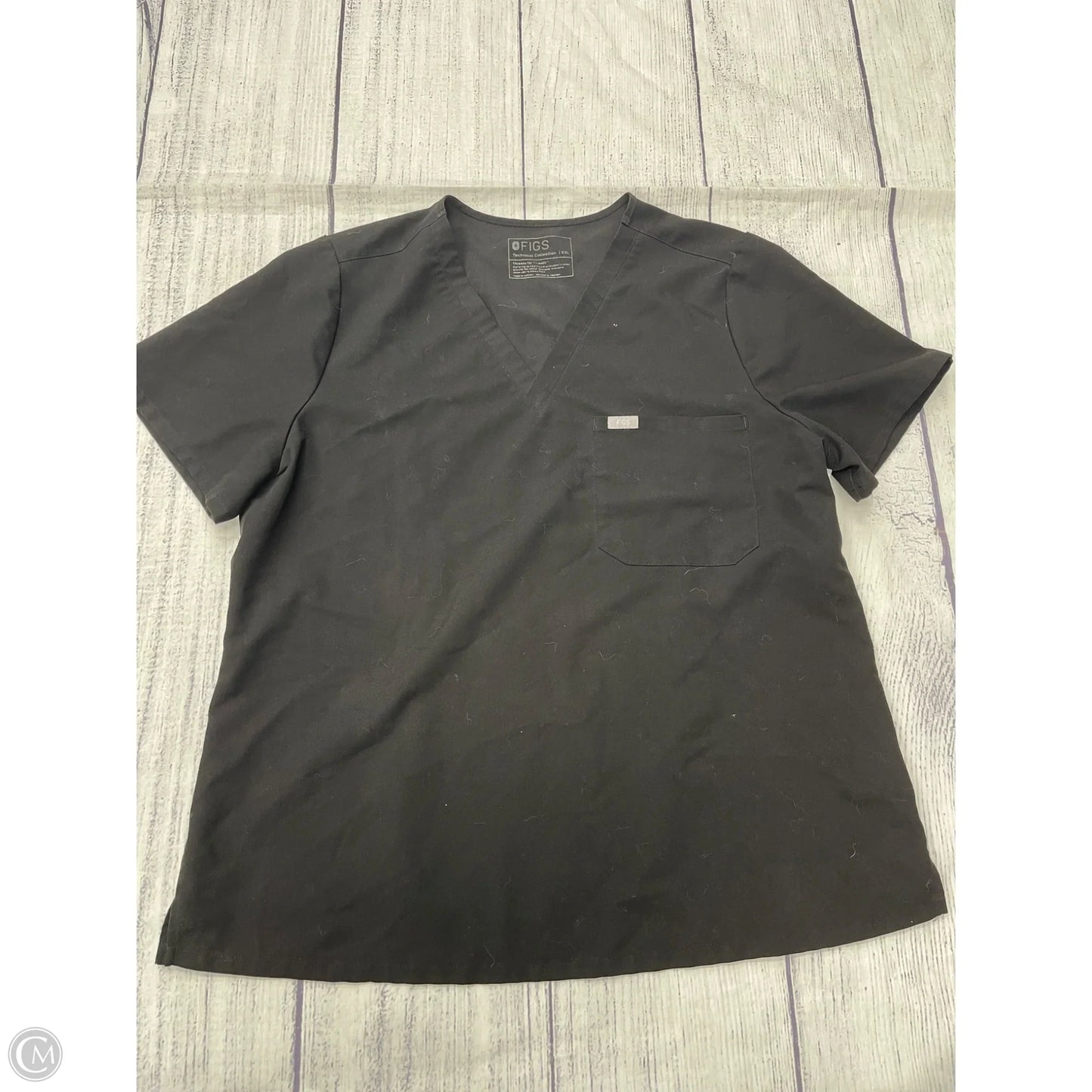 Top Short Sleeve By Clothes Mentor In Black, Size: 1x