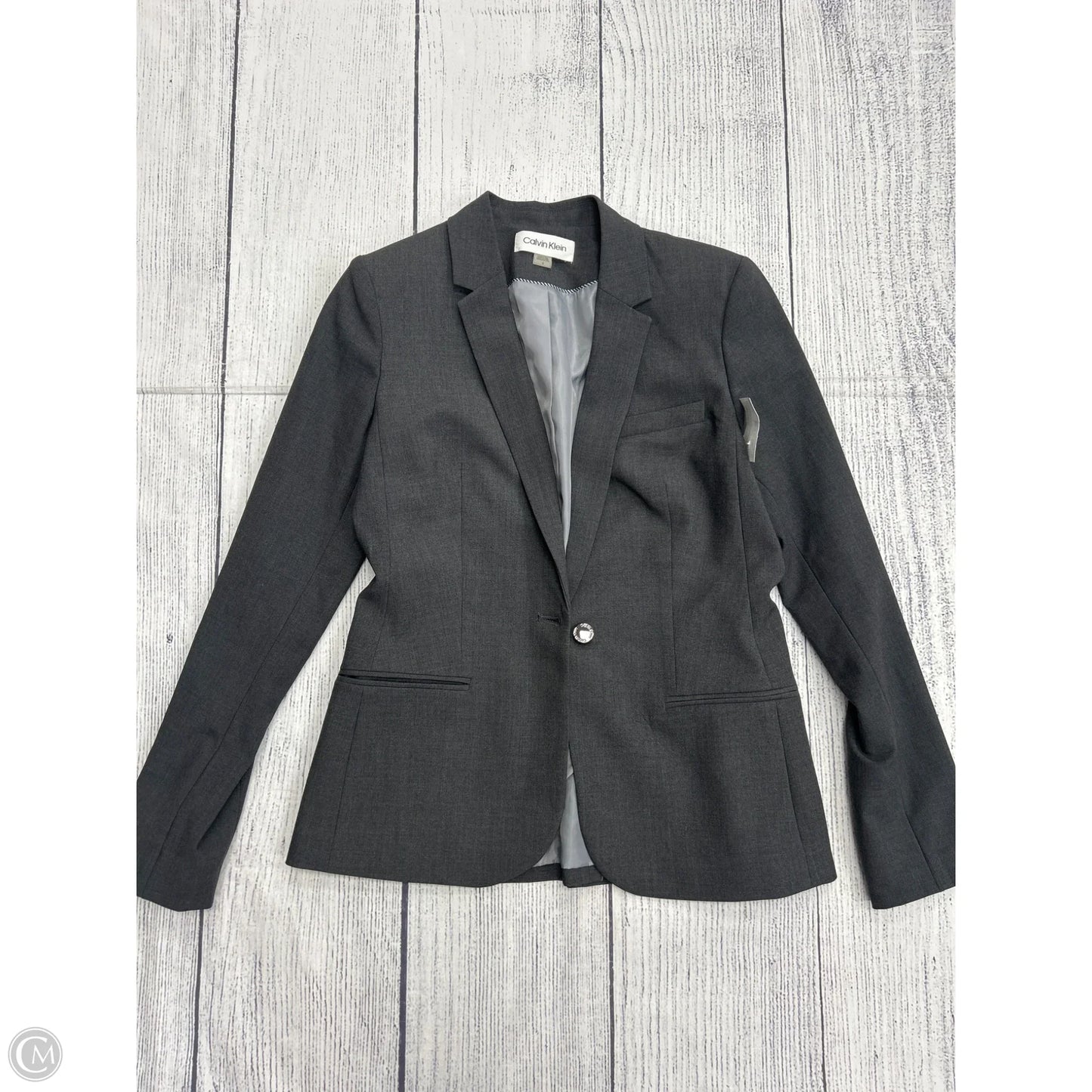 Blazer By Calvin Klein In Grey, Size: 4