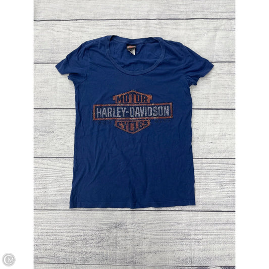 Top Short Sleeve By Harley Davidson In Blue, Size: Xl