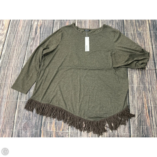 Top Long Sleeve Basic By Bloomchic In Brown, Size: 22