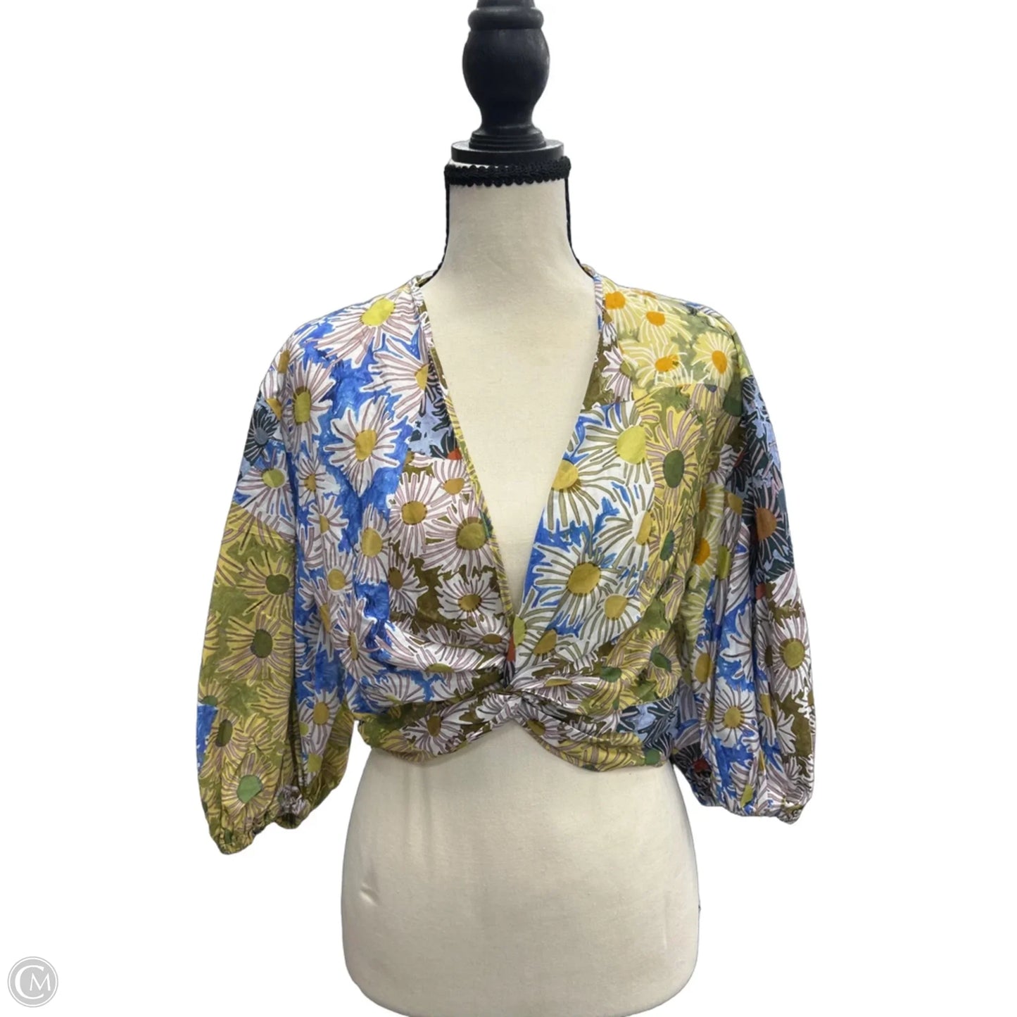 Top Long Sleeve By Zara In Blue, Size: S