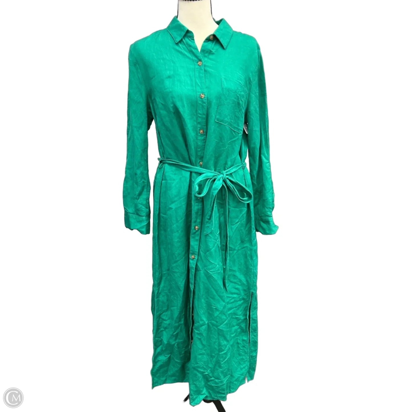 Dress Casual Midi By Loft In Green, Size: 10p