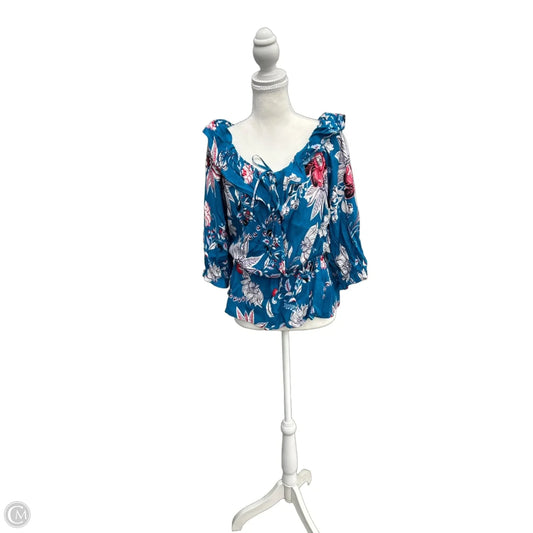 Top 3/4 Sleeve By Soho Apparel In Blue, Size: M