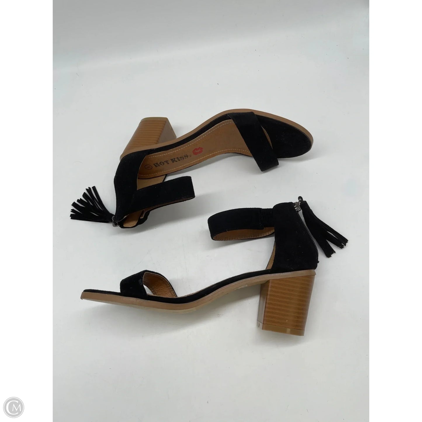 Sandals Heels Block By Hot Kiss In Black, Size: 8