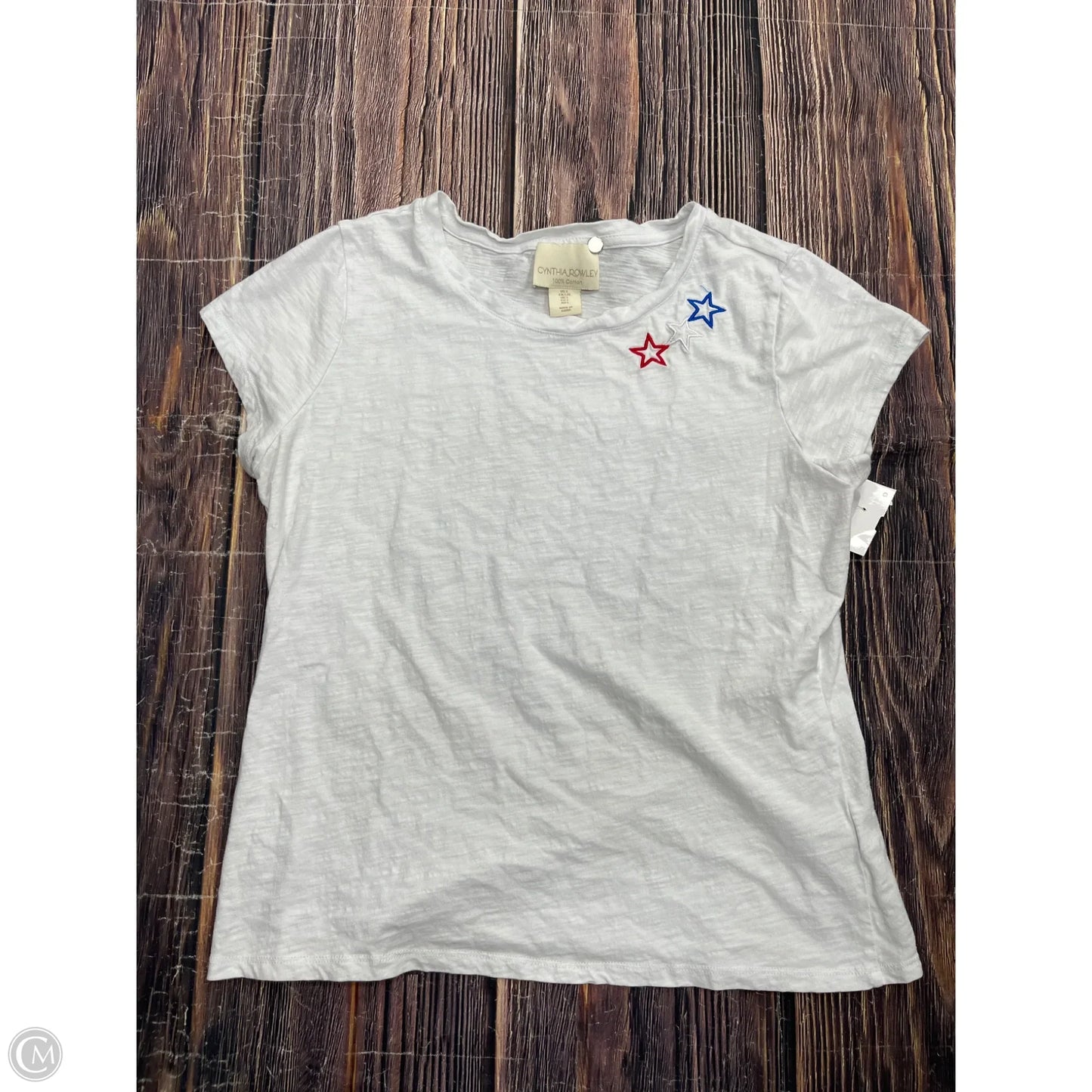 Top Short Sleeve By Cynthia Rowley In White, Size: L