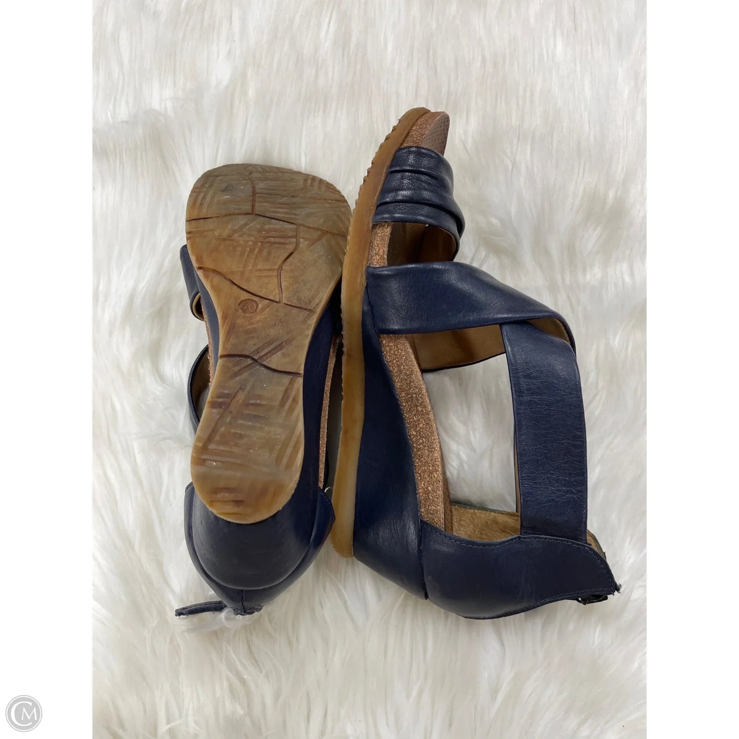 Sandals Heels Wedge By Miz Mooz In Blue, Size: 9