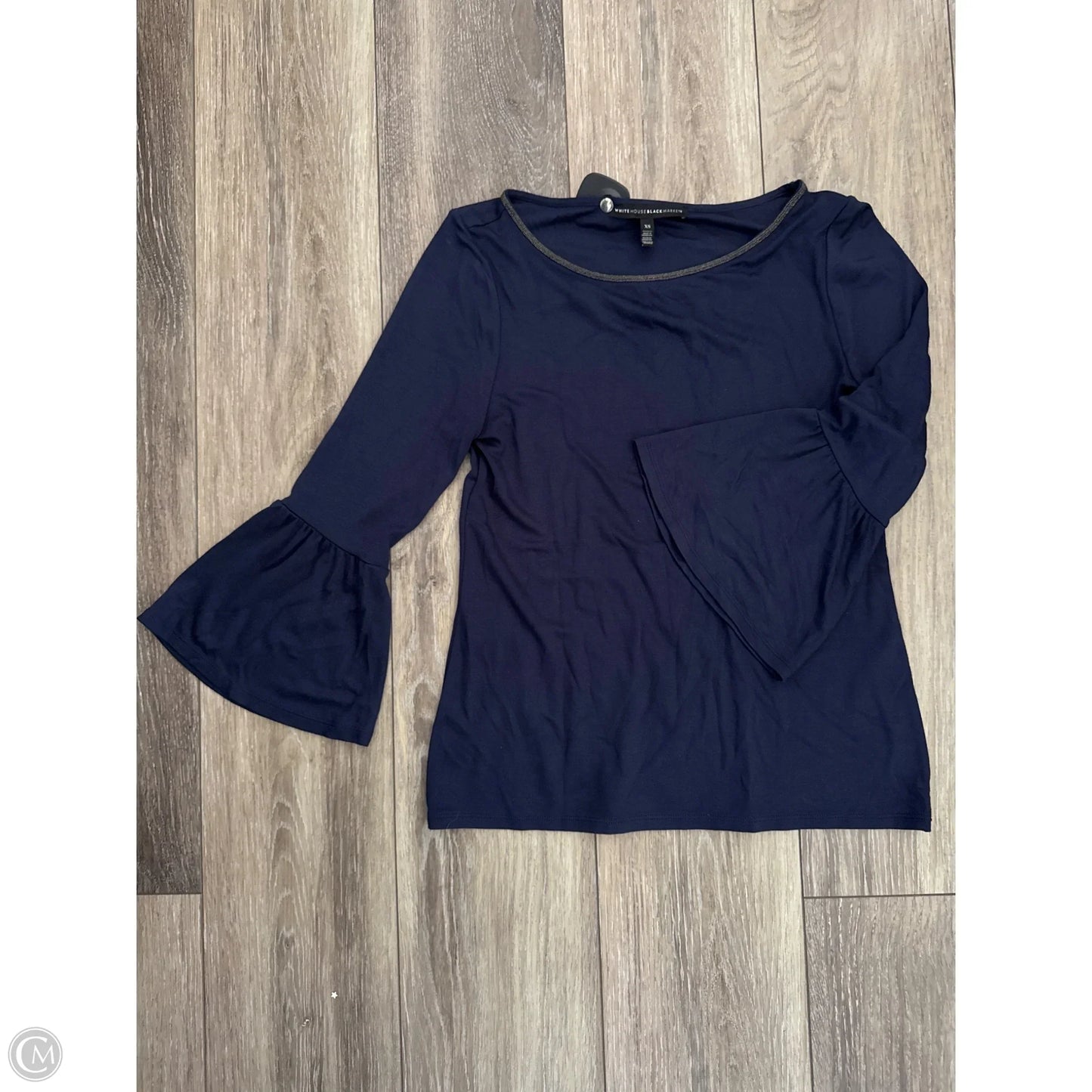 Top Long Sleeve By White House Black Market In Navy, Size: Xs