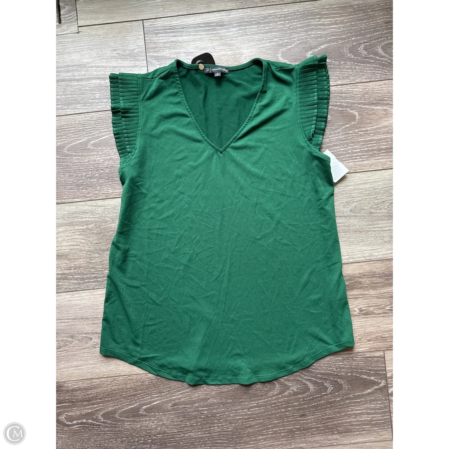 Top Short Sleeve By Adrianna Papell In Green, Size: M