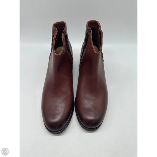 Boots Ankle Heels By Clarks In Brown, Size: 7