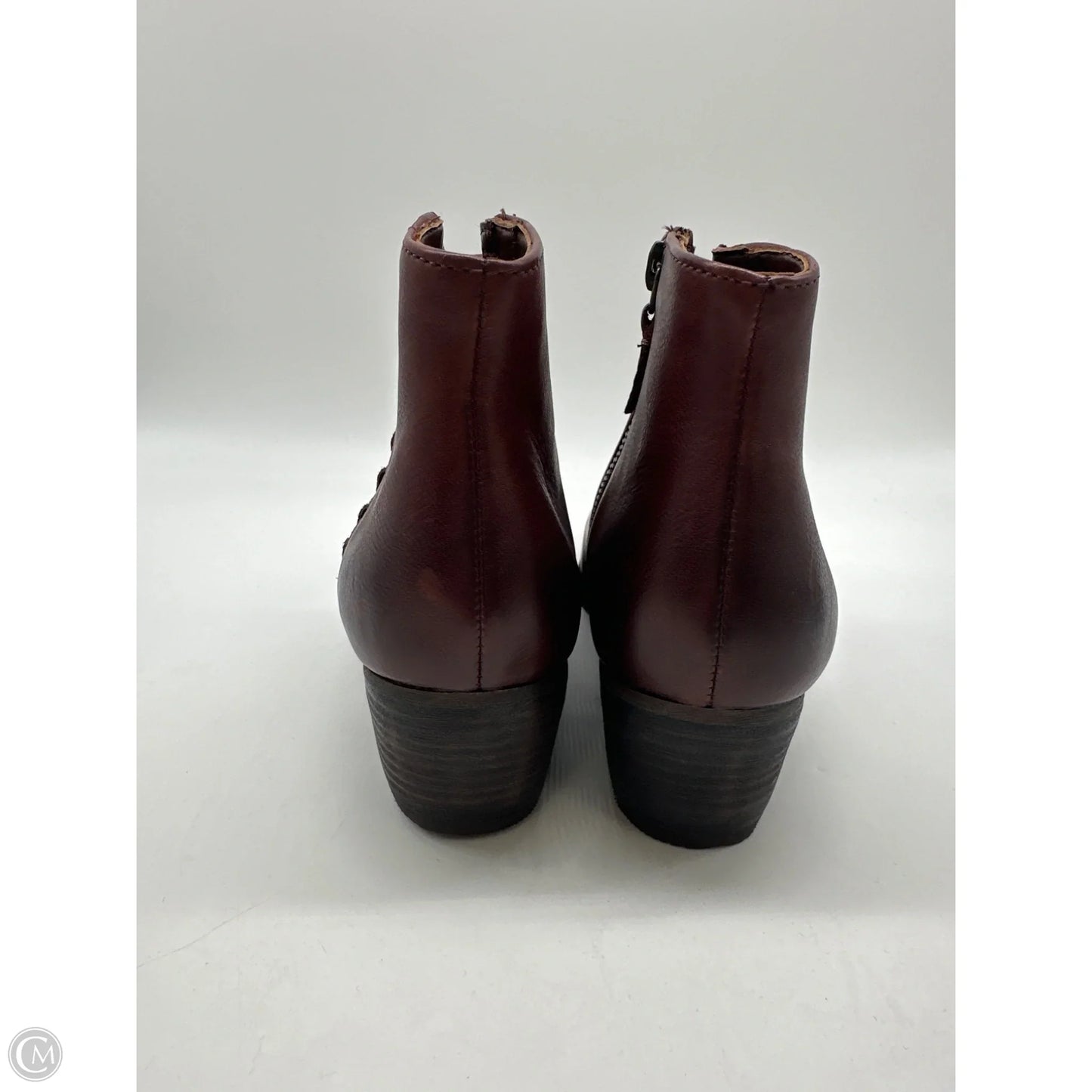 Boots Ankle Heels By Clarks In Brown, Size: 7