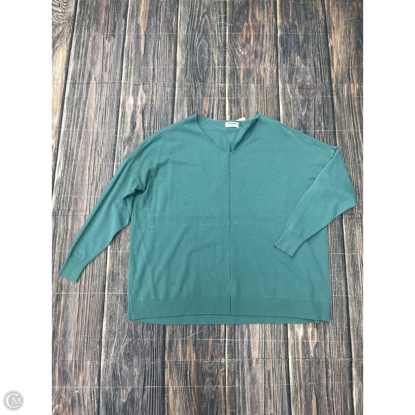 Sweater By Zenana In Teal, Size: 3x