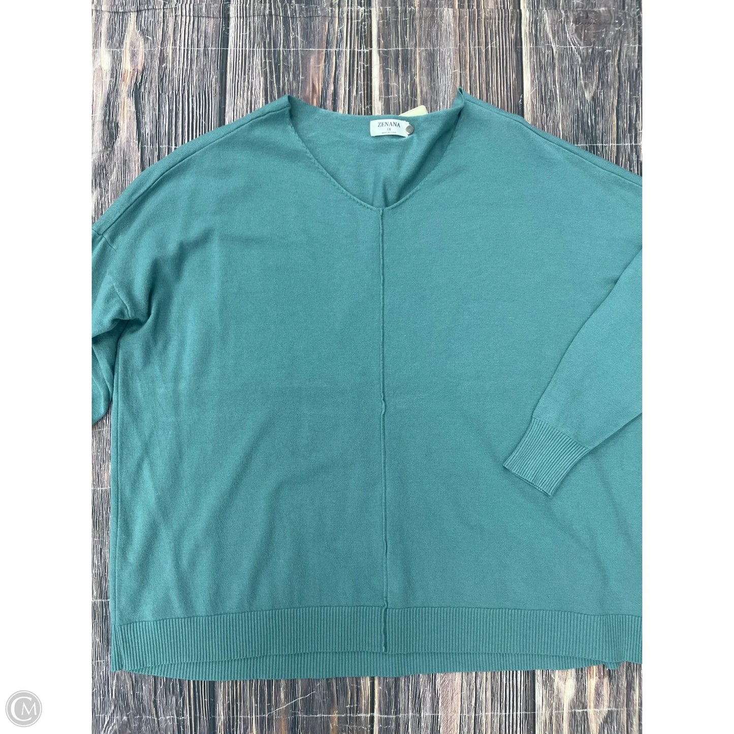 Sweater By Zenana In Teal, Size: 3x