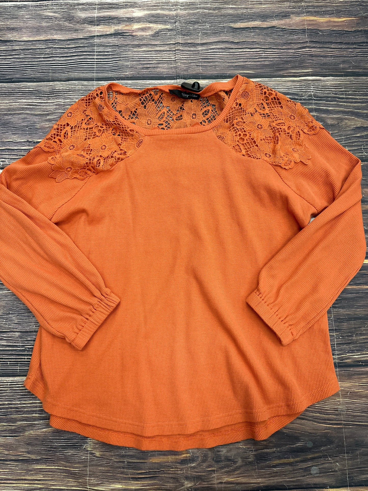 Top Long Sleeve By Clothes Mentor In Orange, Size: 1x
