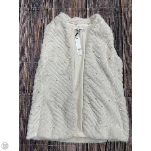 Vest Faux Fur & Sherpa By Chicos In Cream, Size: S