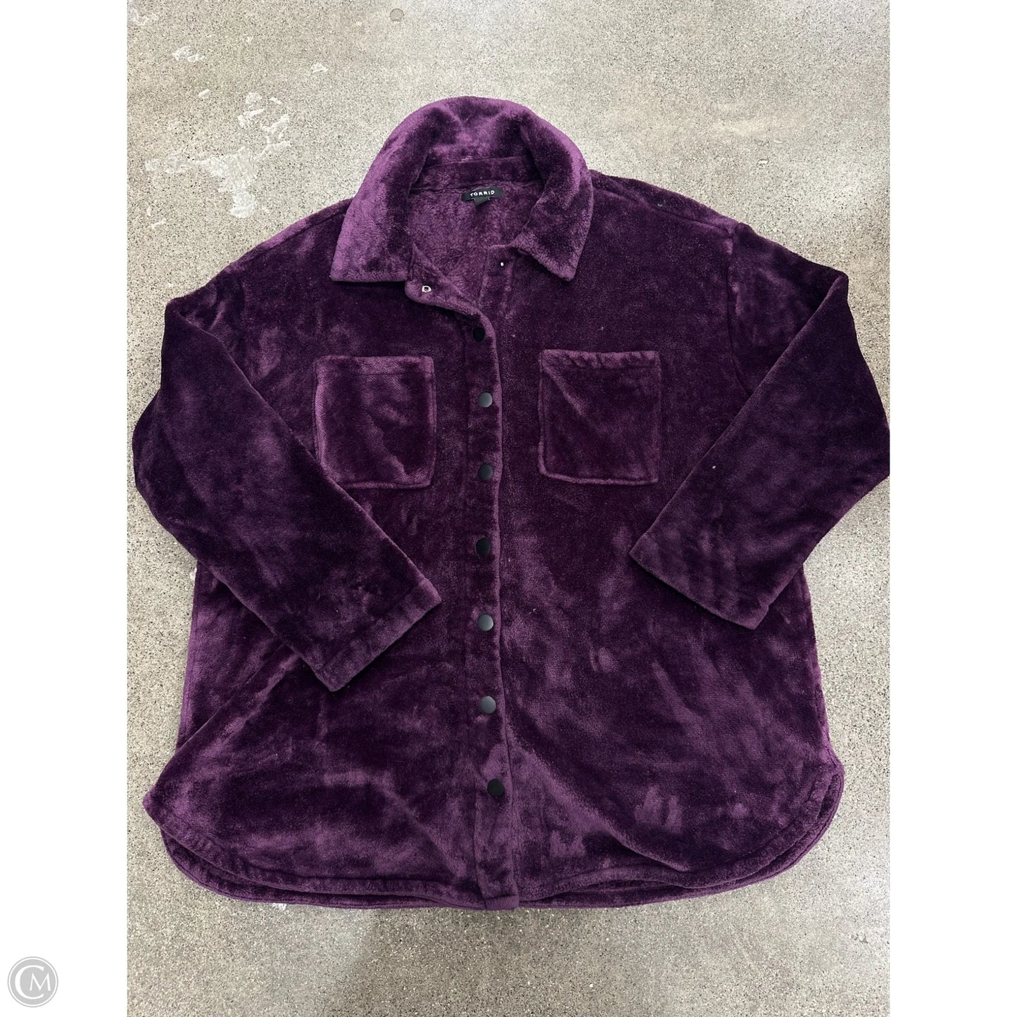 Jacket Shirt By Torrid In Purple, Size: 1x