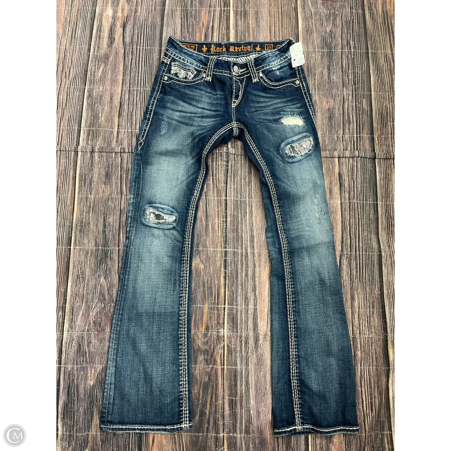 Jeans Boot Cut By Rock Revival In Blue Denim, Size: 4