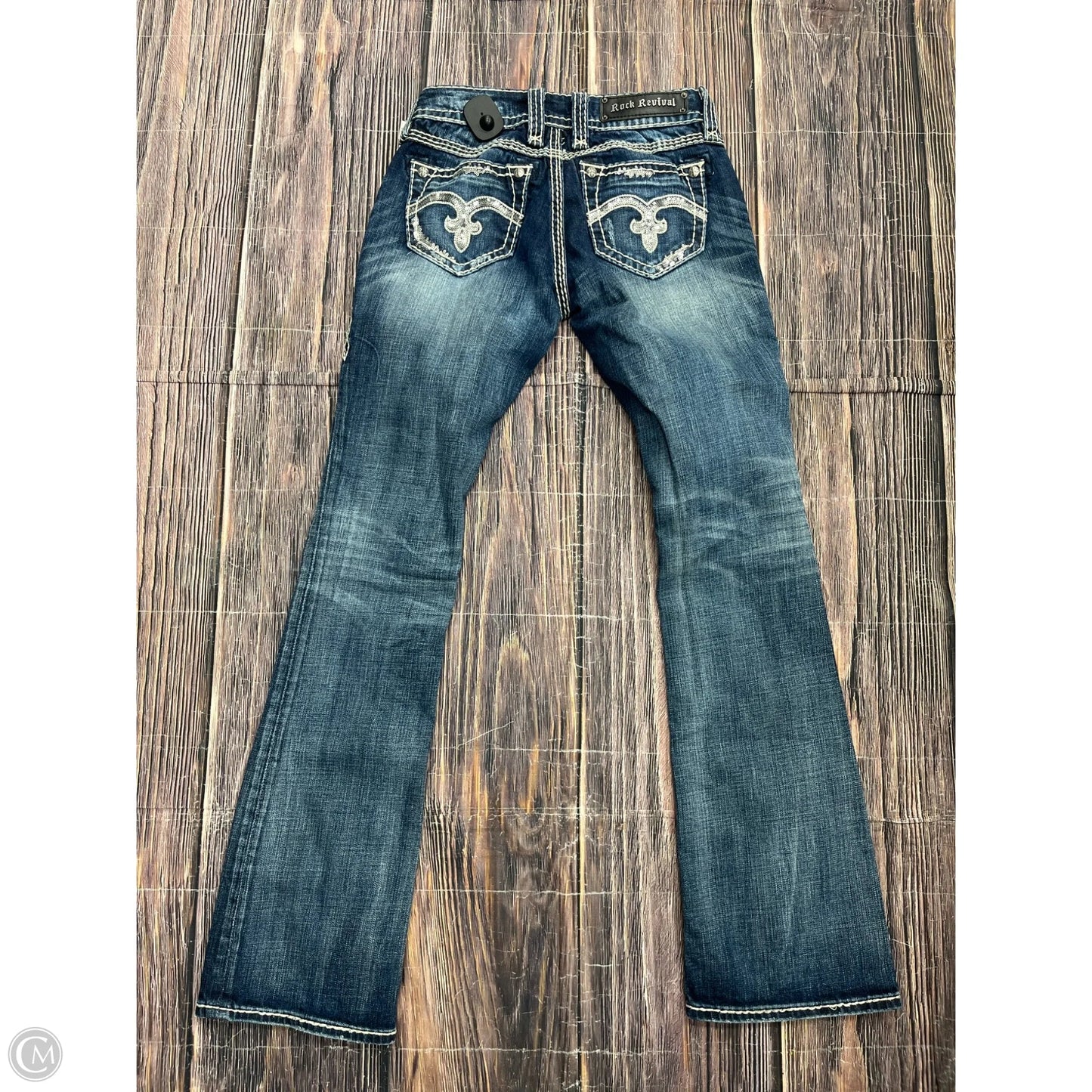 Jeans Boot Cut By Rock Revival In Blue Denim, Size: 4
