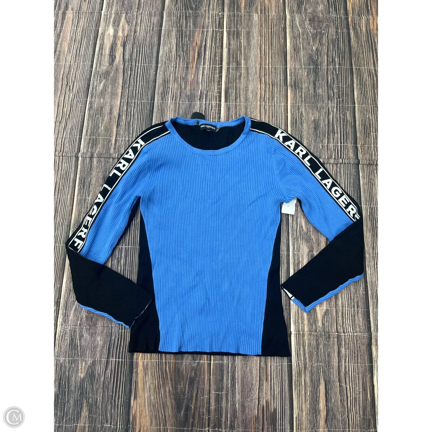 Sweater Designer By Karl Lagerfeld In Blue, Size: Xl