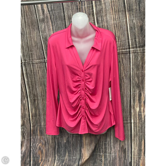 Top Long Sleeve By 89th And Madison In Pink, Size: Xl