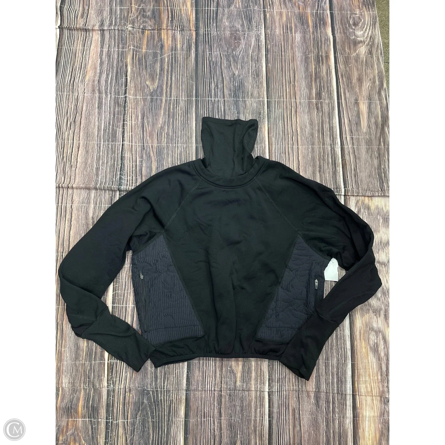 Athletic Top Long Sleeve Collar By Free People In Black, Size: Xs