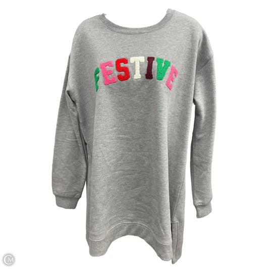 Sweatshirt Crewneck By Lane Bryant In Grey, Size: L
