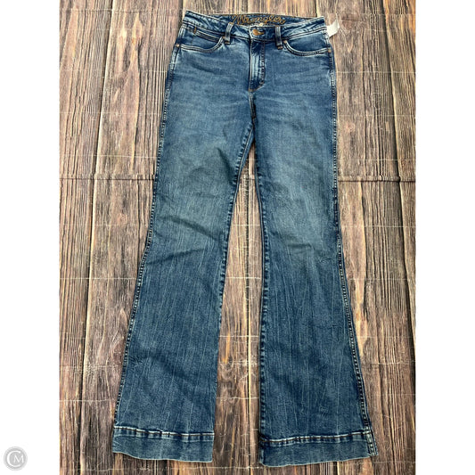Jeans Flared By Wrangler In Blue Denim, Size: 8