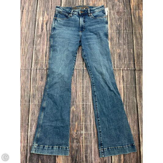 Jeans Flared By Wrangler In Blue Denim, Size: 8