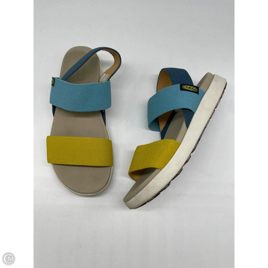 Sandals Flats By Keen In Blue & Yellow, Size: 8.5
