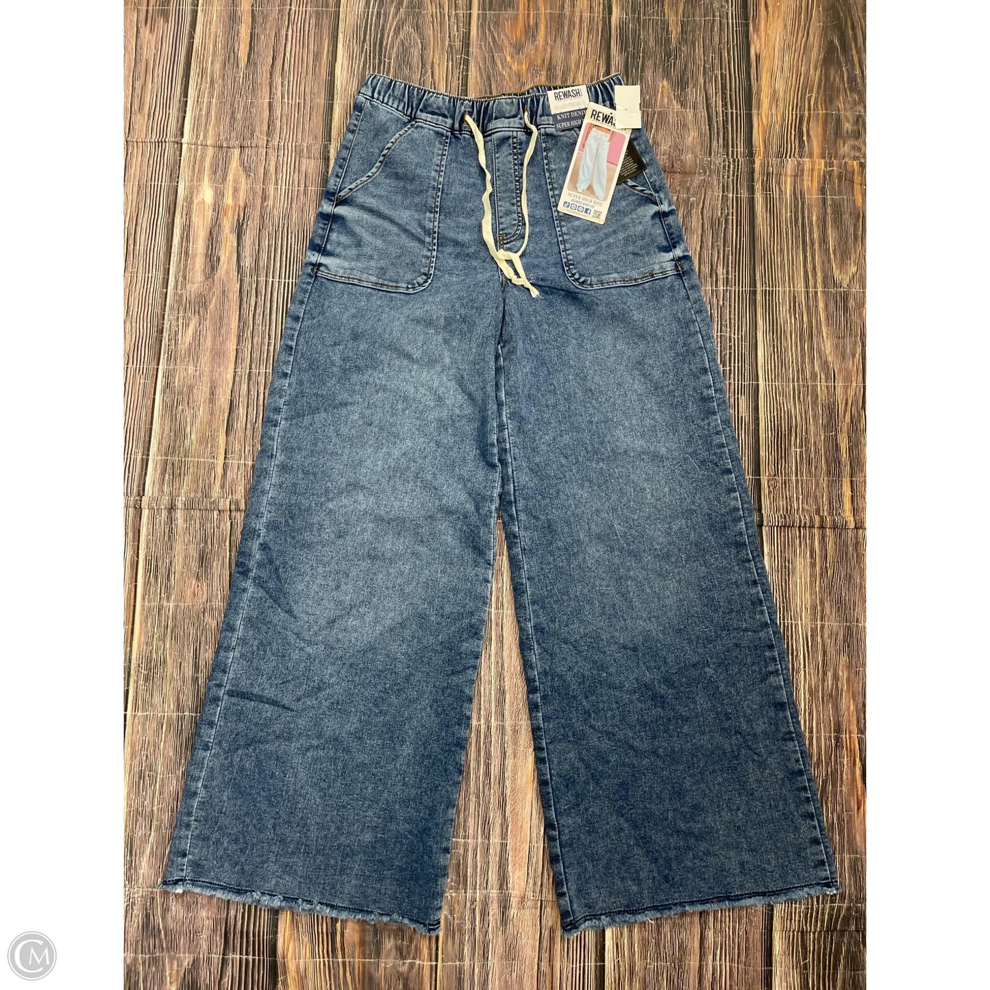 Jeans Wide Leg By Rewash In Blue Denim, Size: L