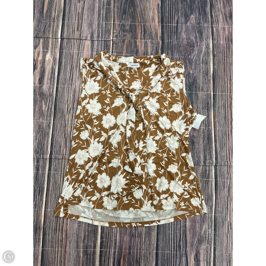 Top Sleeveless By Calvin Klein In Tan, Size: M