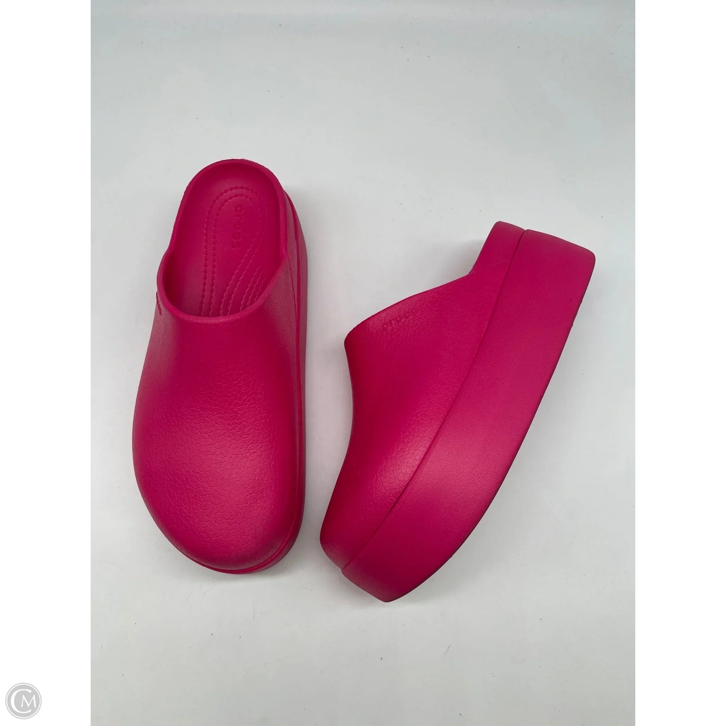 Shoes Heels Wedge By Crocs In Pink, Size: 8