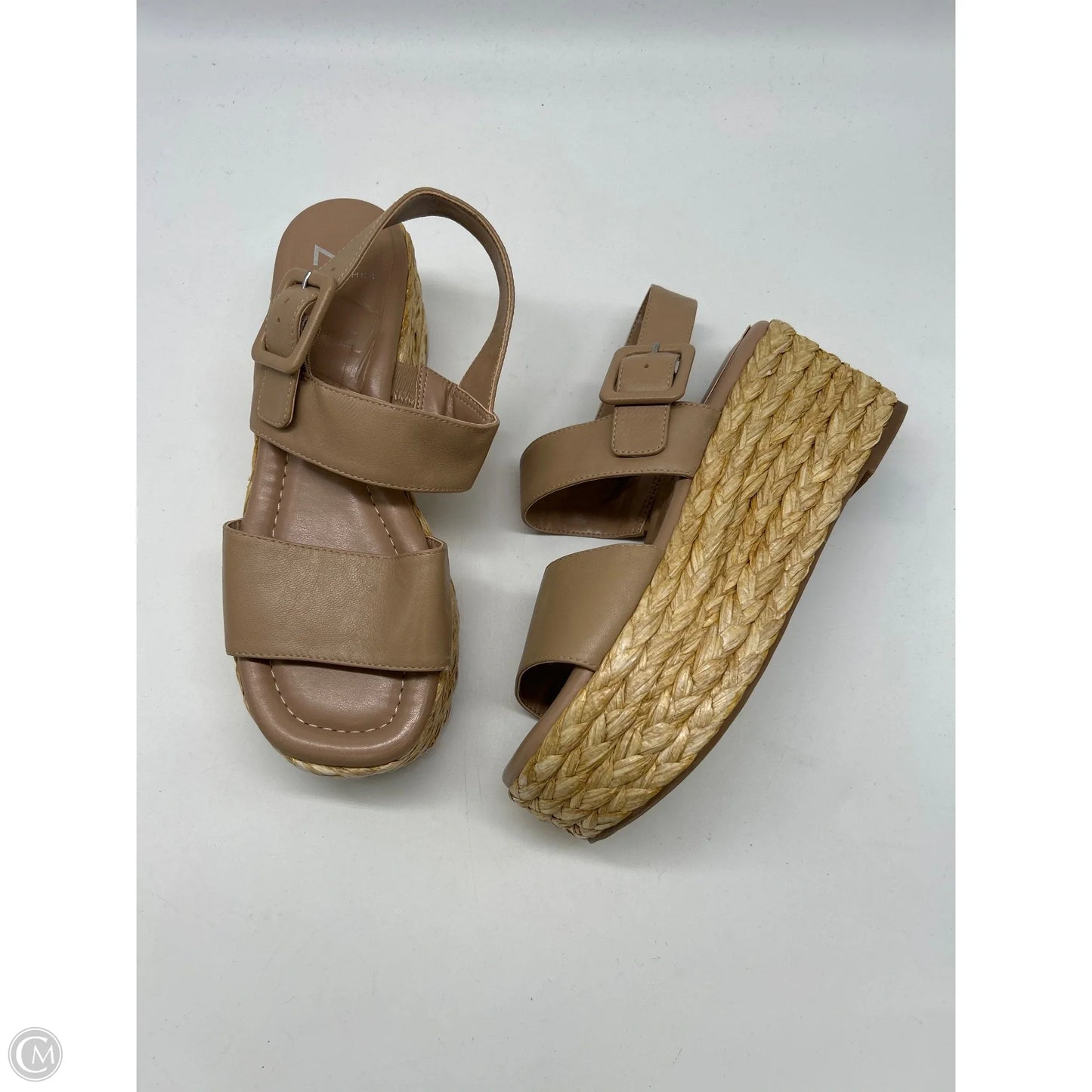Sandals Heels Wedge By Marc Fisher In Beige, Size: 7