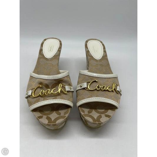 Sandals Designer By Coach In Tan, Size: 7.5