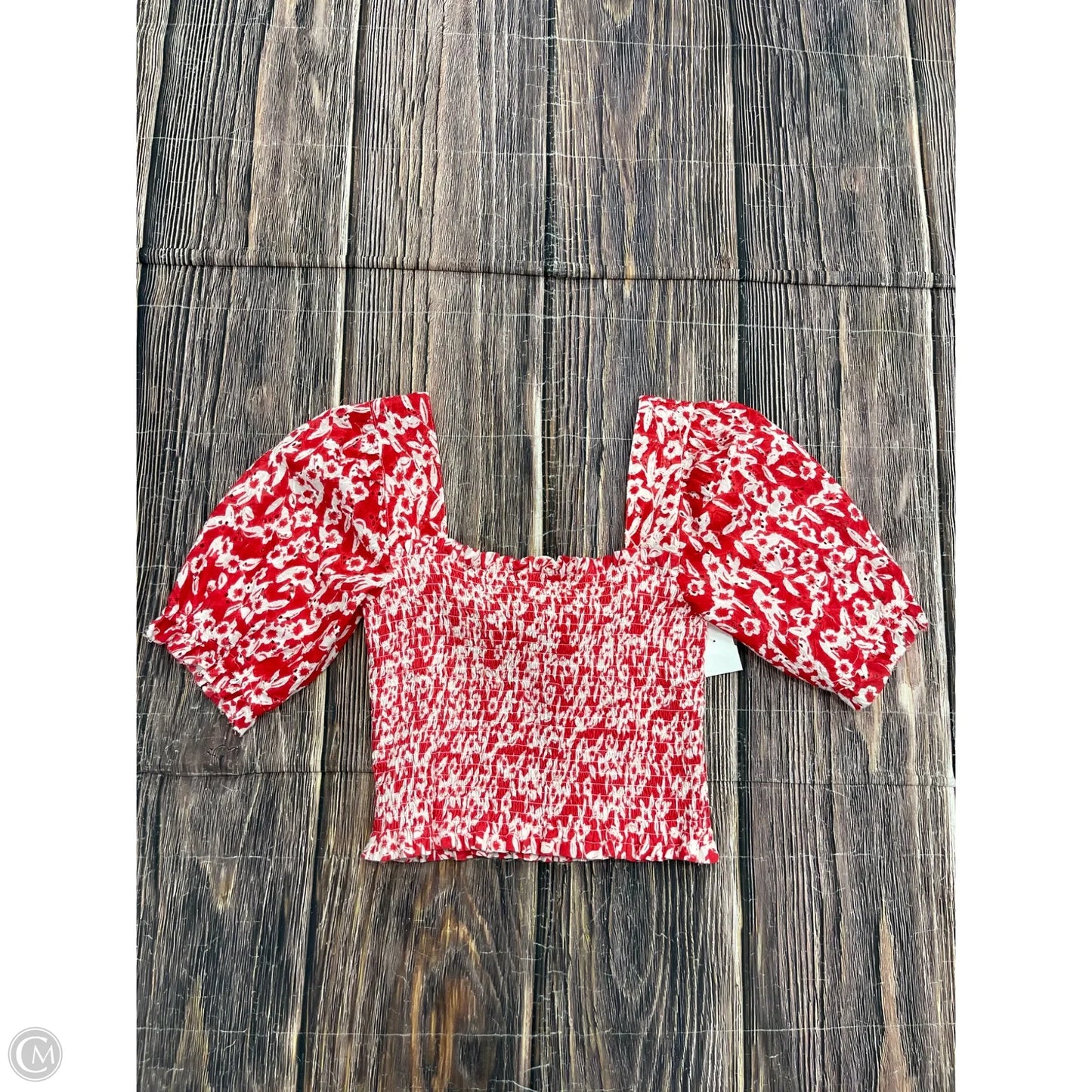 Top Short Sleeve By Anthropologie In Red, Size: Xs