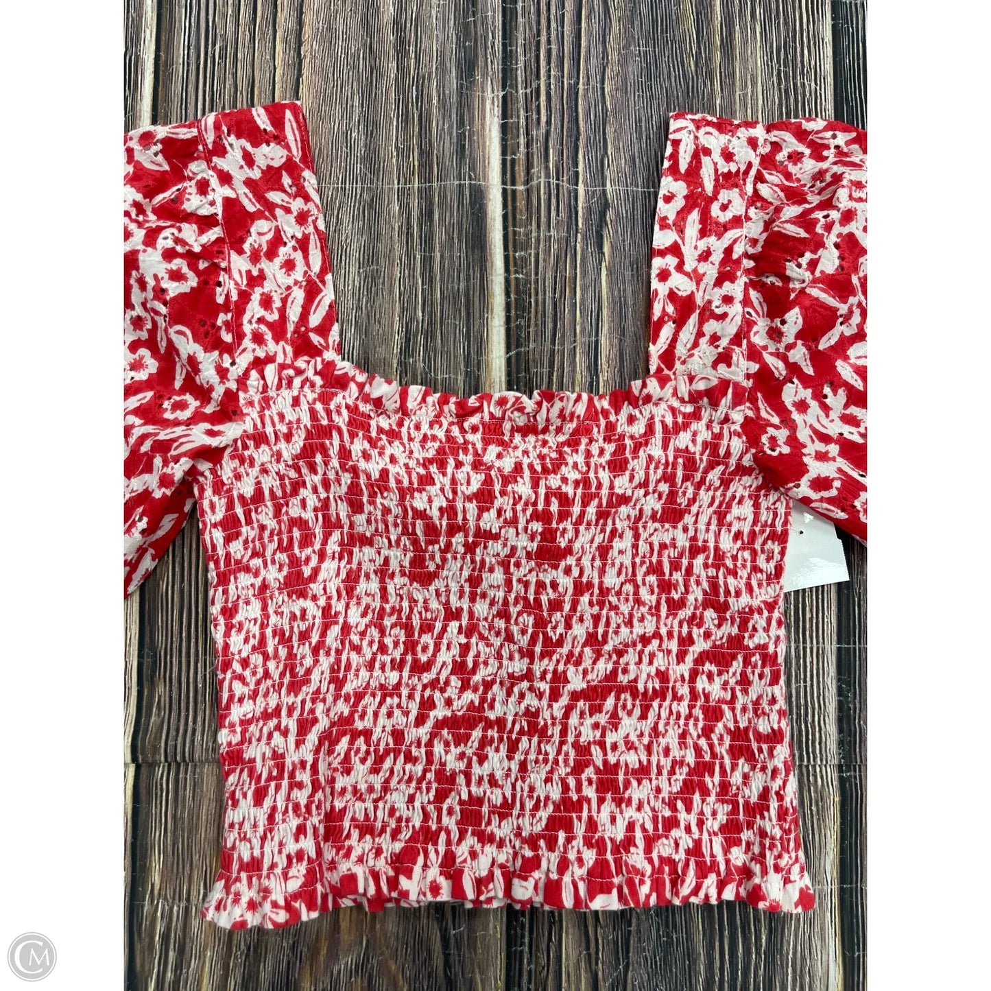 Top Short Sleeve By Anthropologie In Red, Size: Xs